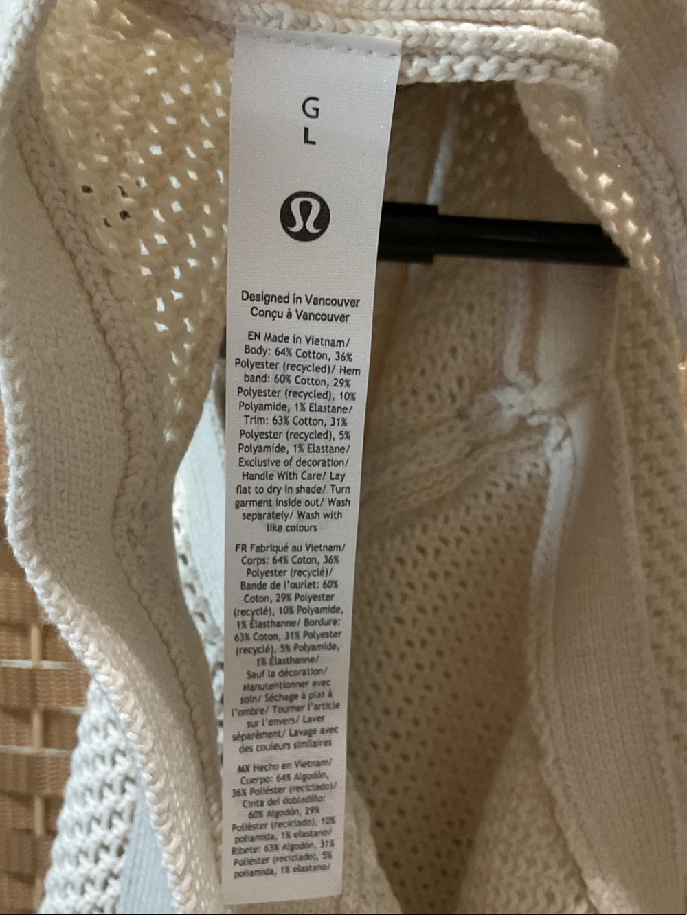 lululemon athletica Cotton Crochet Mesh Tank Top LTIV